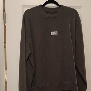 AllSaints Men's Olive-Green Logo Crewneck Sweater